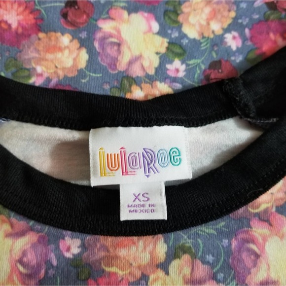 LulaRoe Randy Baseball Style Floral Boho Top w/Raglan Sleeve | XS/Extra Small - Picture 7 of 8
